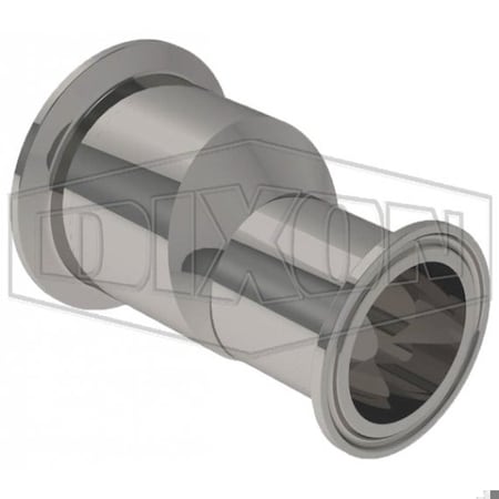 Dixon BioPharm High Purity Eccentric Reducer, 1-1/2 x 3/4 in Nominal, Clamp End Style, 316L Stainless Stee 2221EBB150075F1